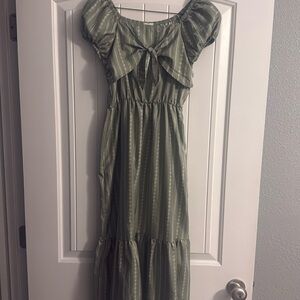 Green floral dress size 14 girls